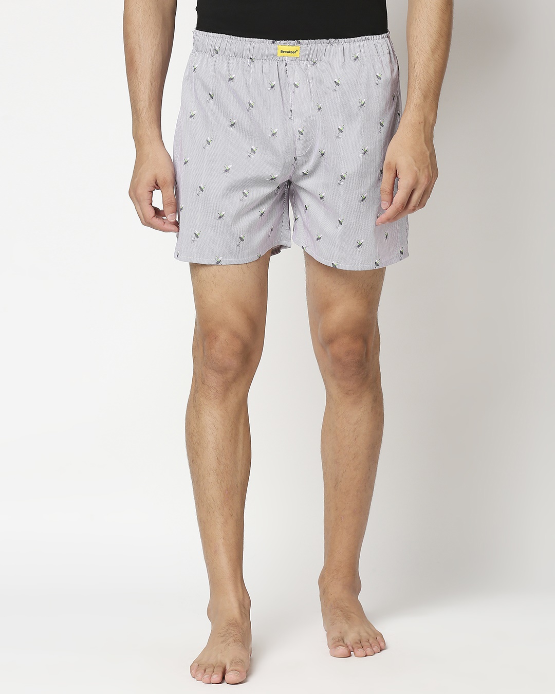 Shop Men's Grey All Over Printed Boxers-Back