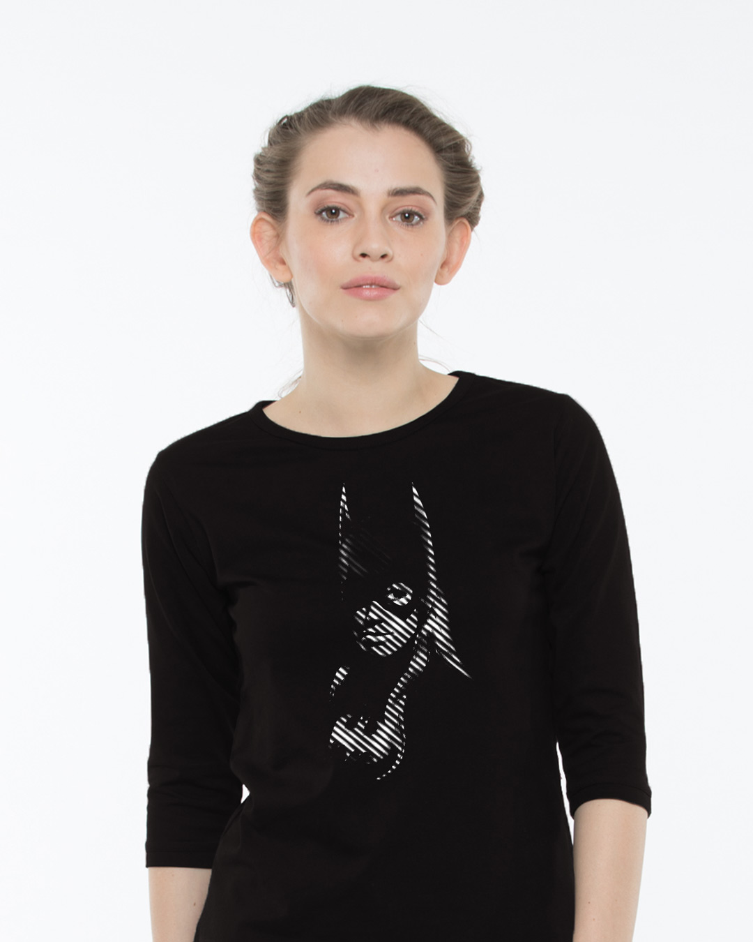 Grill Light Batgirl Round Neck 3/4th Sleeve T-Shirt (BML)