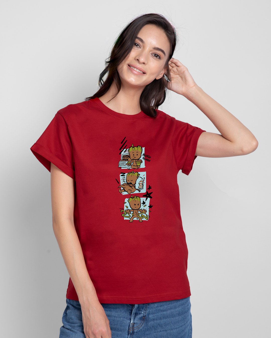 Shop Groot Munching Boyfriend T-Shirt (GOTGL)-Back