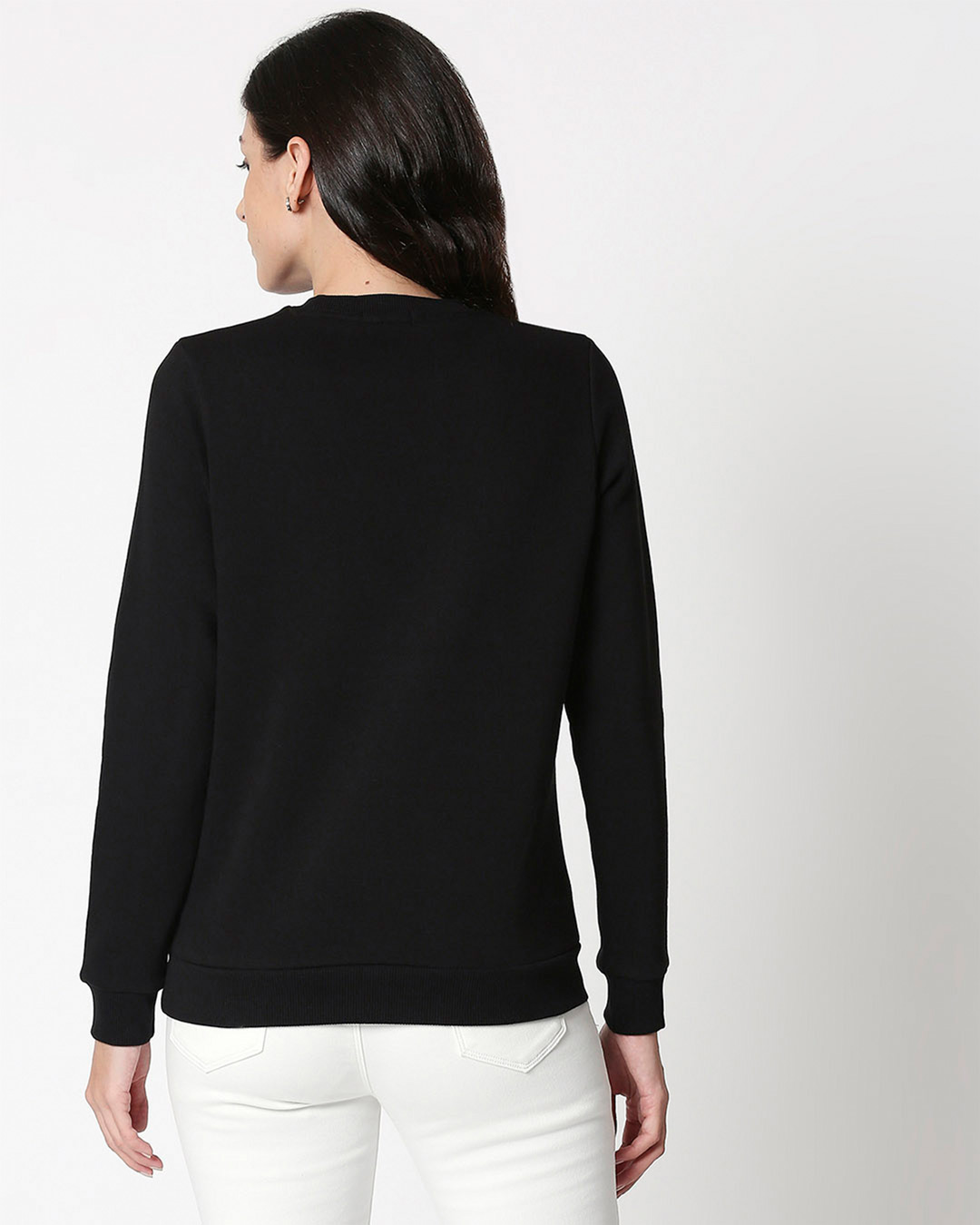 Shop Grow Positive Thoughts Fleece Sweatshirt Black-Back