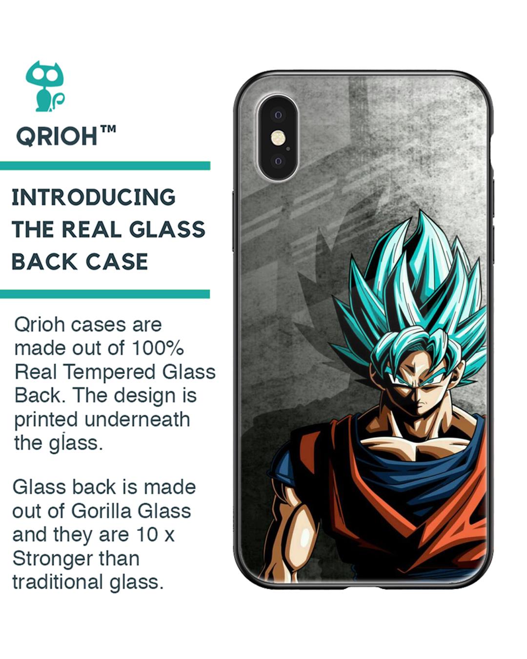 Shop Grunge Goku Premium Glass Case for iPhone XS Max (Shock Proof, Scratch Resistant)-Back