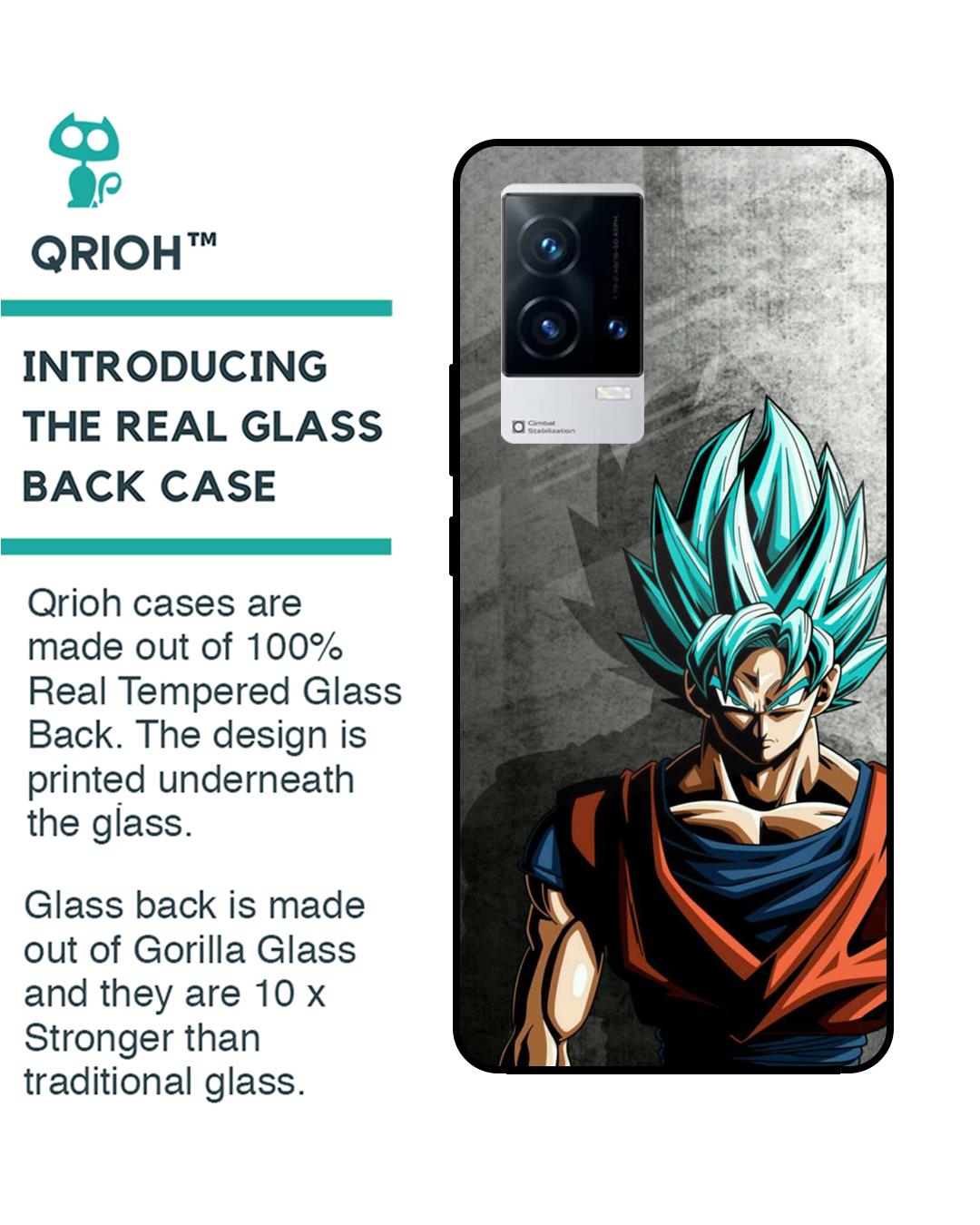 Shop Grunge Goku Premium Glass Case for IQOO 9 5G (Shock Proof,Scratch Resistant)-Back