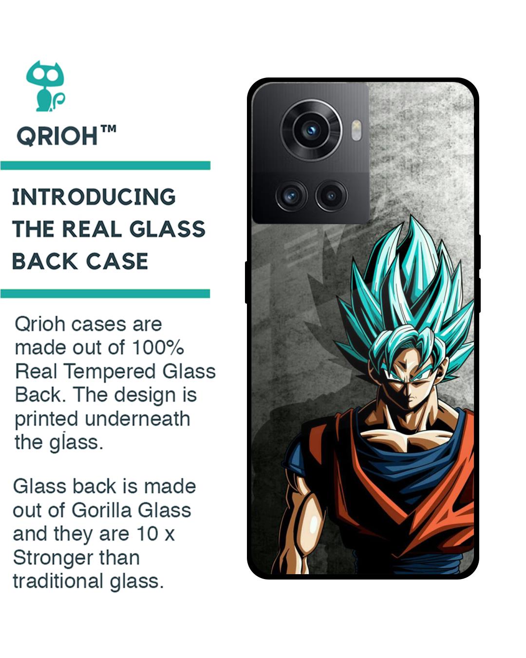 Shop Grunge Goku Premium Glass Case for Oneplus 10R 5G (Shock Proof,Scratch Resistant)-Back