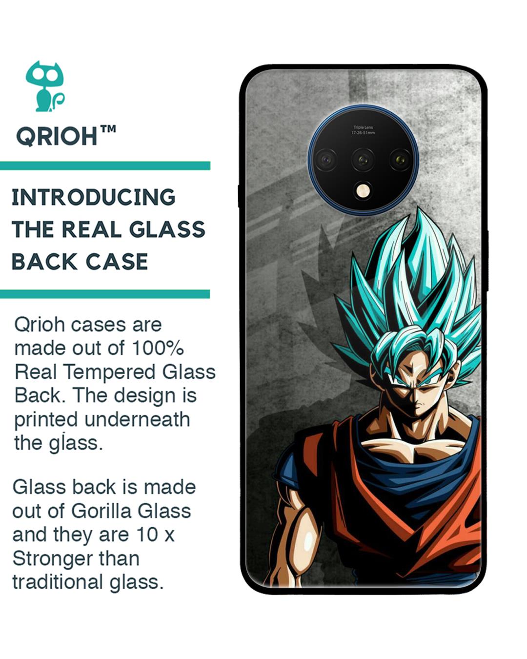 Shop Grunge Goku Premium Glass Case for OnePlus 7T (Shock Proof,Scratch Resistant)-Back