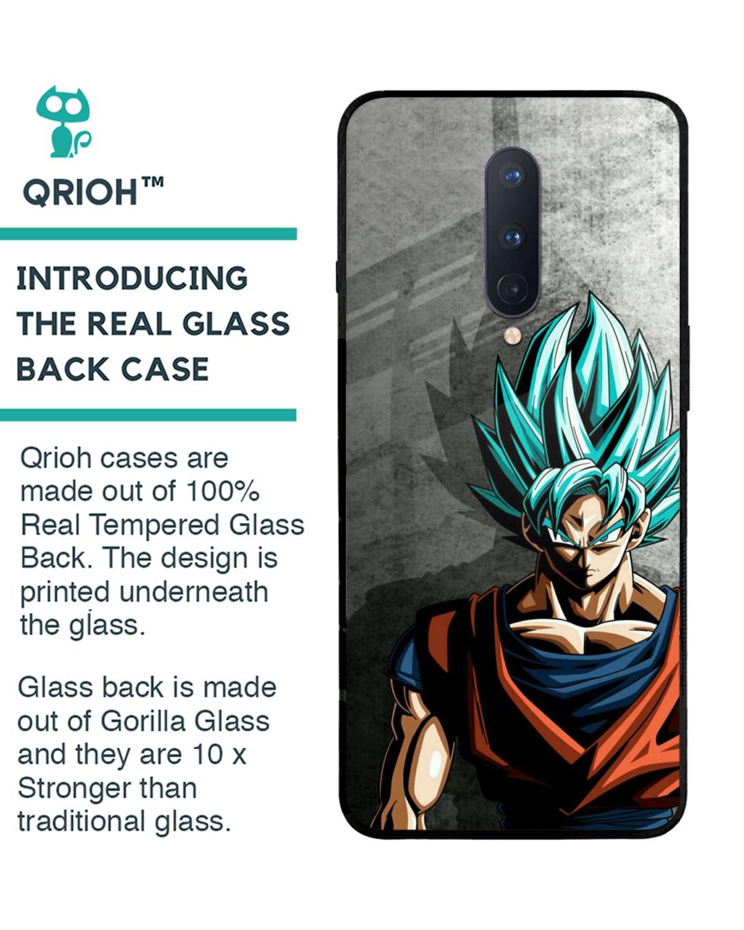 Shop Grunge Goku Premium Glass Case for OnePlus 8 (Shock Proof,Scratch Resistant)-Back