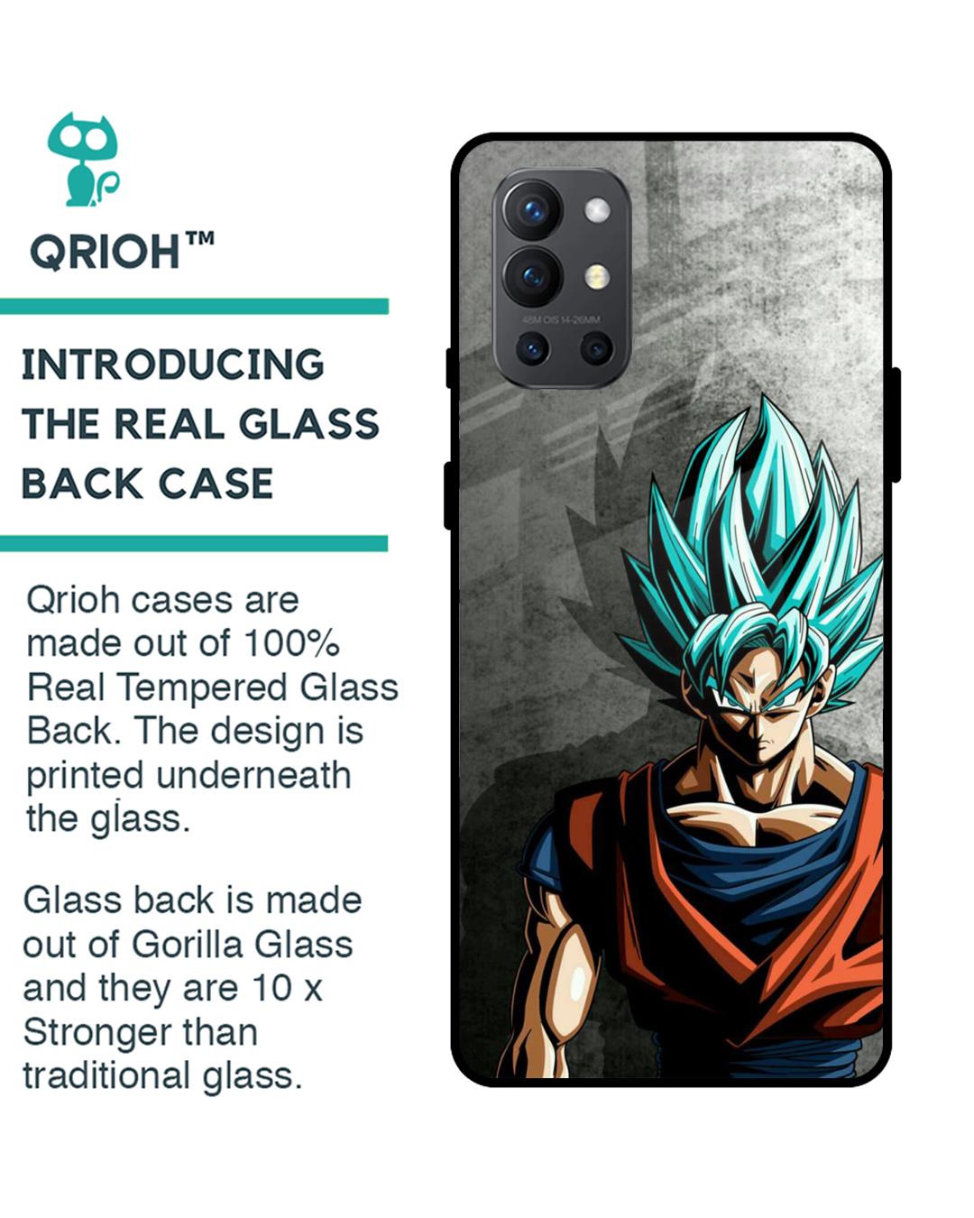 Shop Grunge Goku Premium Glass Case for OnePlus 9R (Shock Proof,Scratch Resistant)-Back