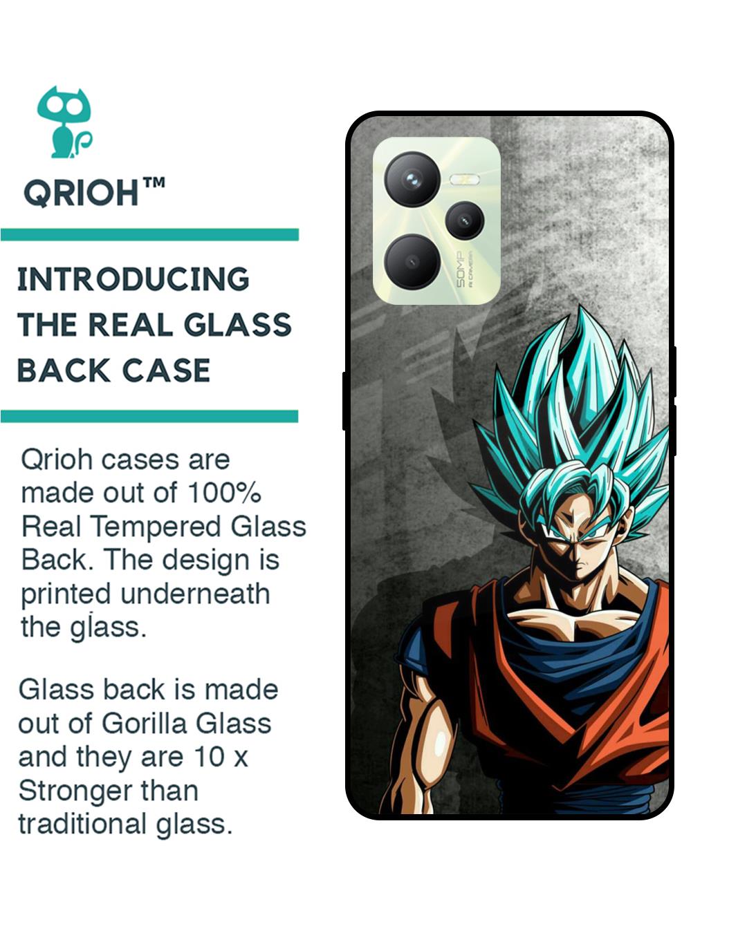Shop Grunge Goku Premium Glass Case for Realme C35(Shock Proof, Scratch Resistant)-Back