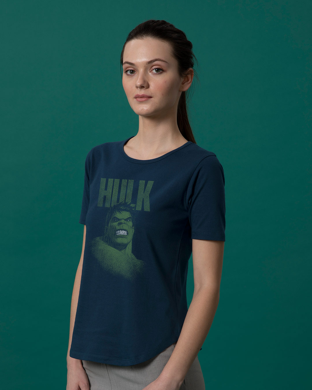Shop Grunge Hulk Basic Round Hem T-Shirt (AVL)-Back
