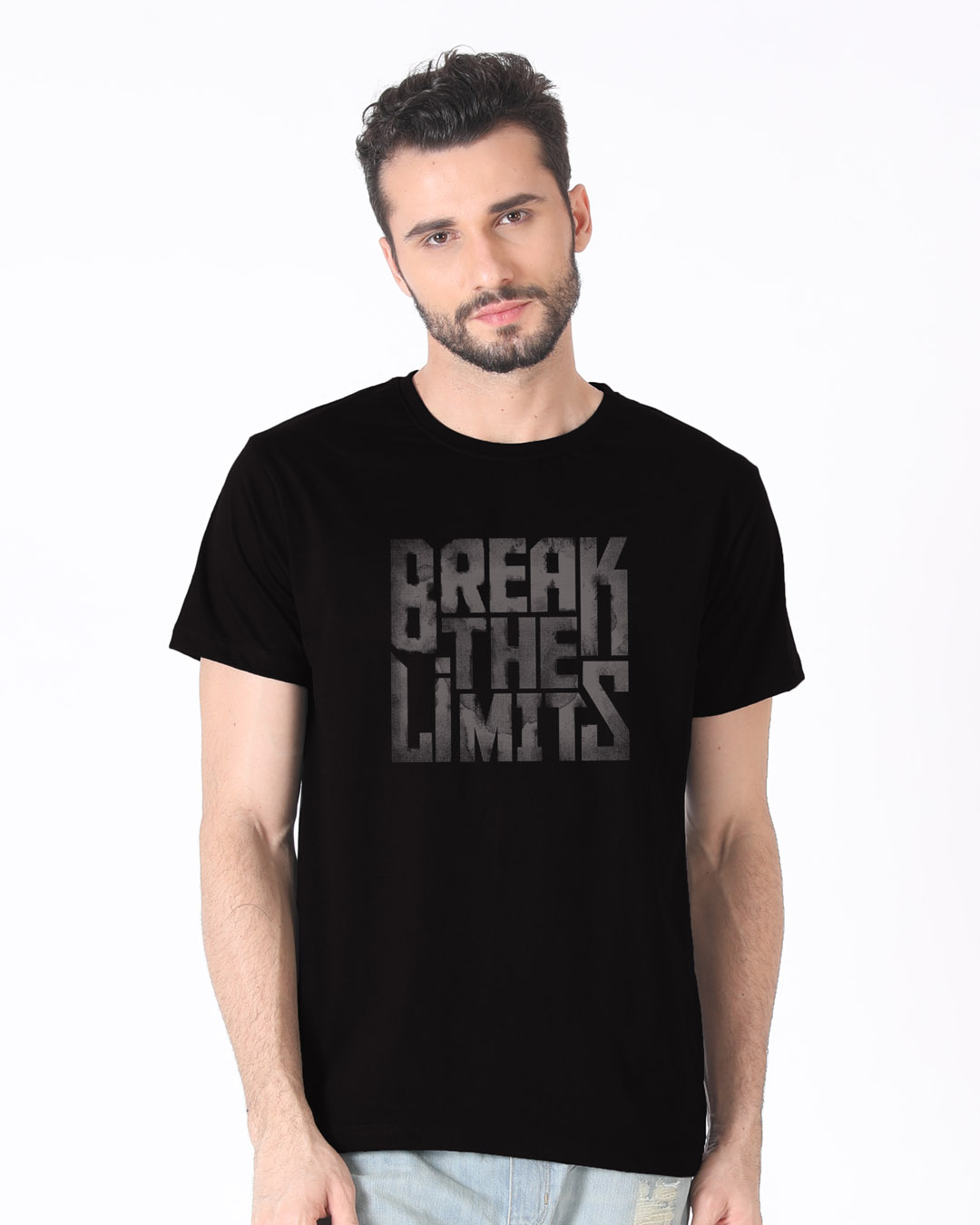 Shop Grunge Limits Half Sleeve T-Shirt-Back