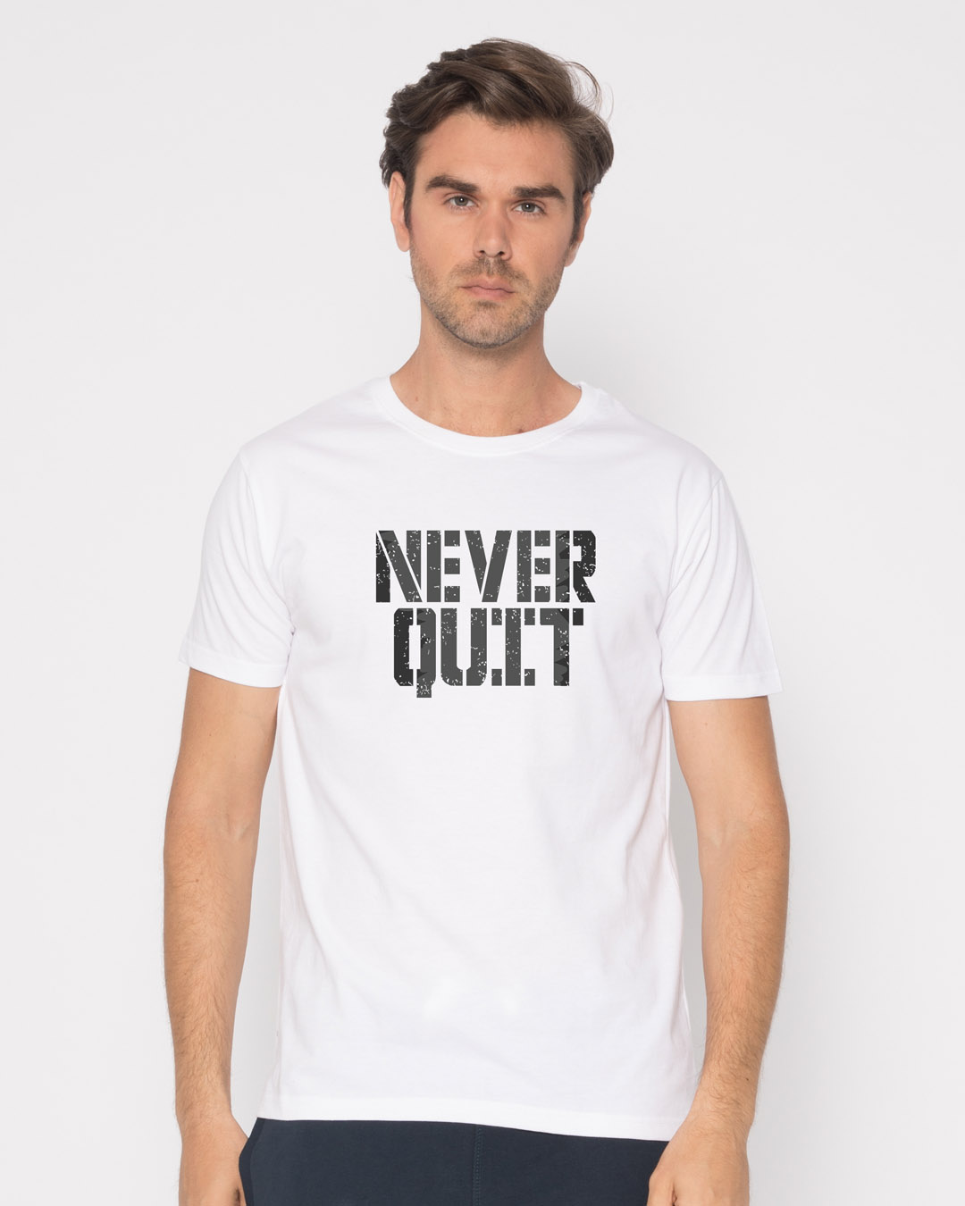 Shop Grunge Never Quit Half Sleeve T-Shirt-Back