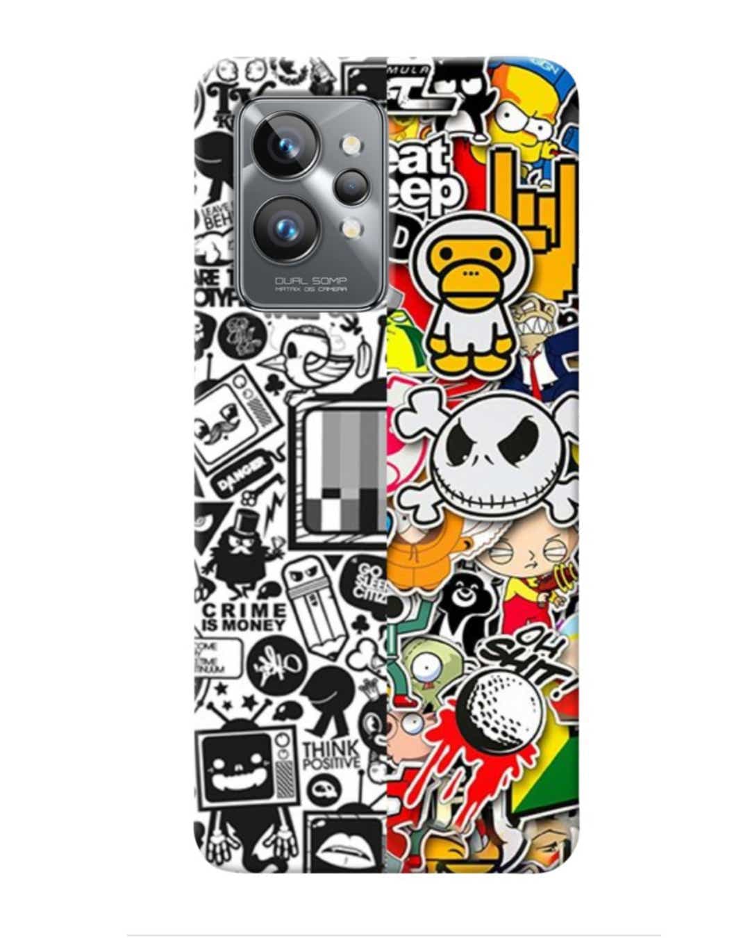 Shop GTA Multi Abstract Printed Designer Hard Cover For Realme Narzo 50 (Impact Resistant, Matte Finish)-Front
