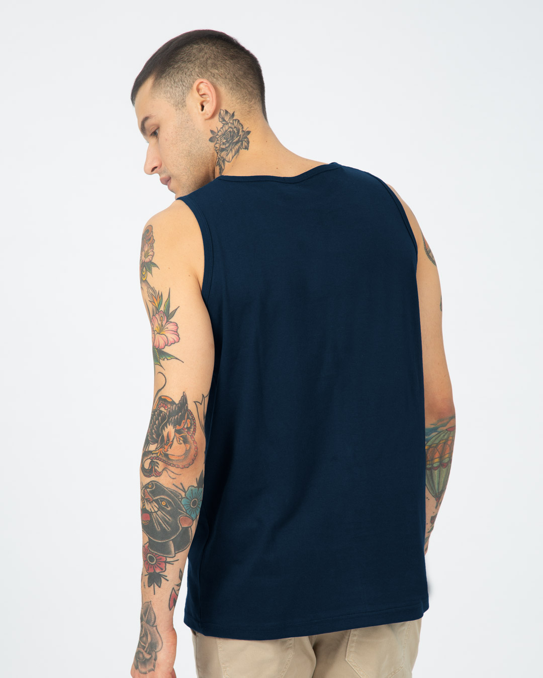 Shop Men's Blue Gyaan Typography Vest-Back