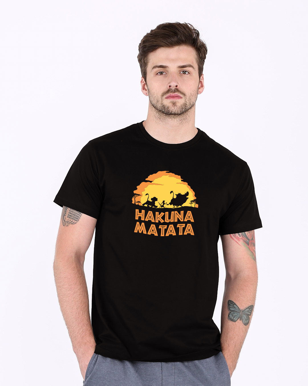 Shop Hakuna Matata Sunset Half Sleeve T-Shirt (DL)-Back