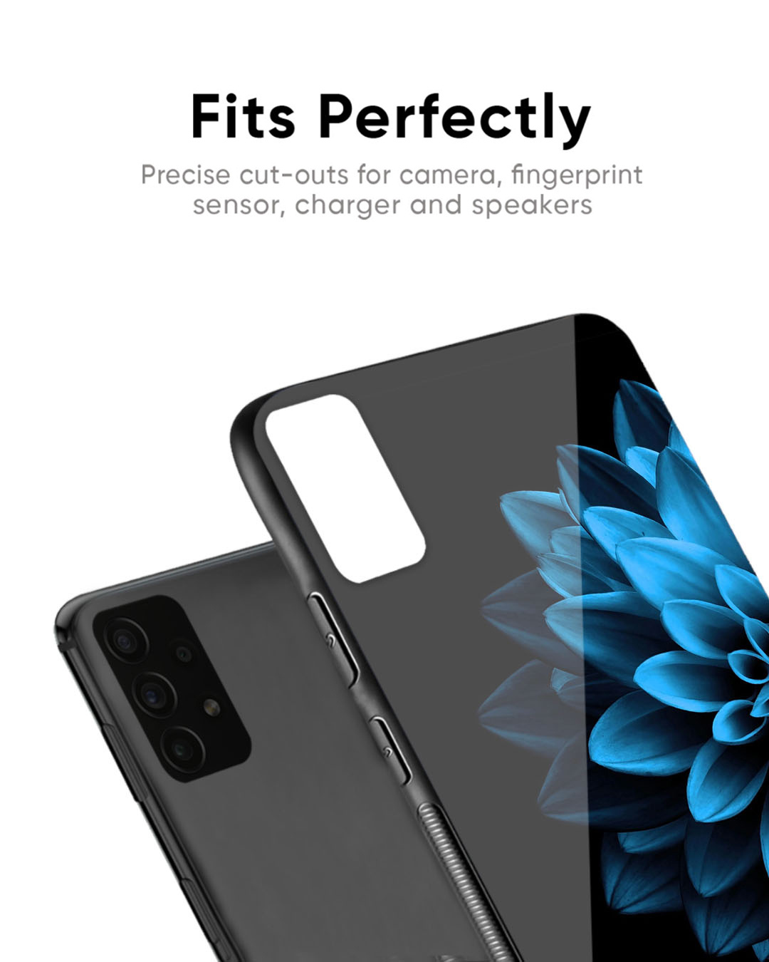 Shop Half Blue Flower Premium Glass Case for OnePlus Nord 3 5G (Shock Proof, Scratch Resistant)-Back