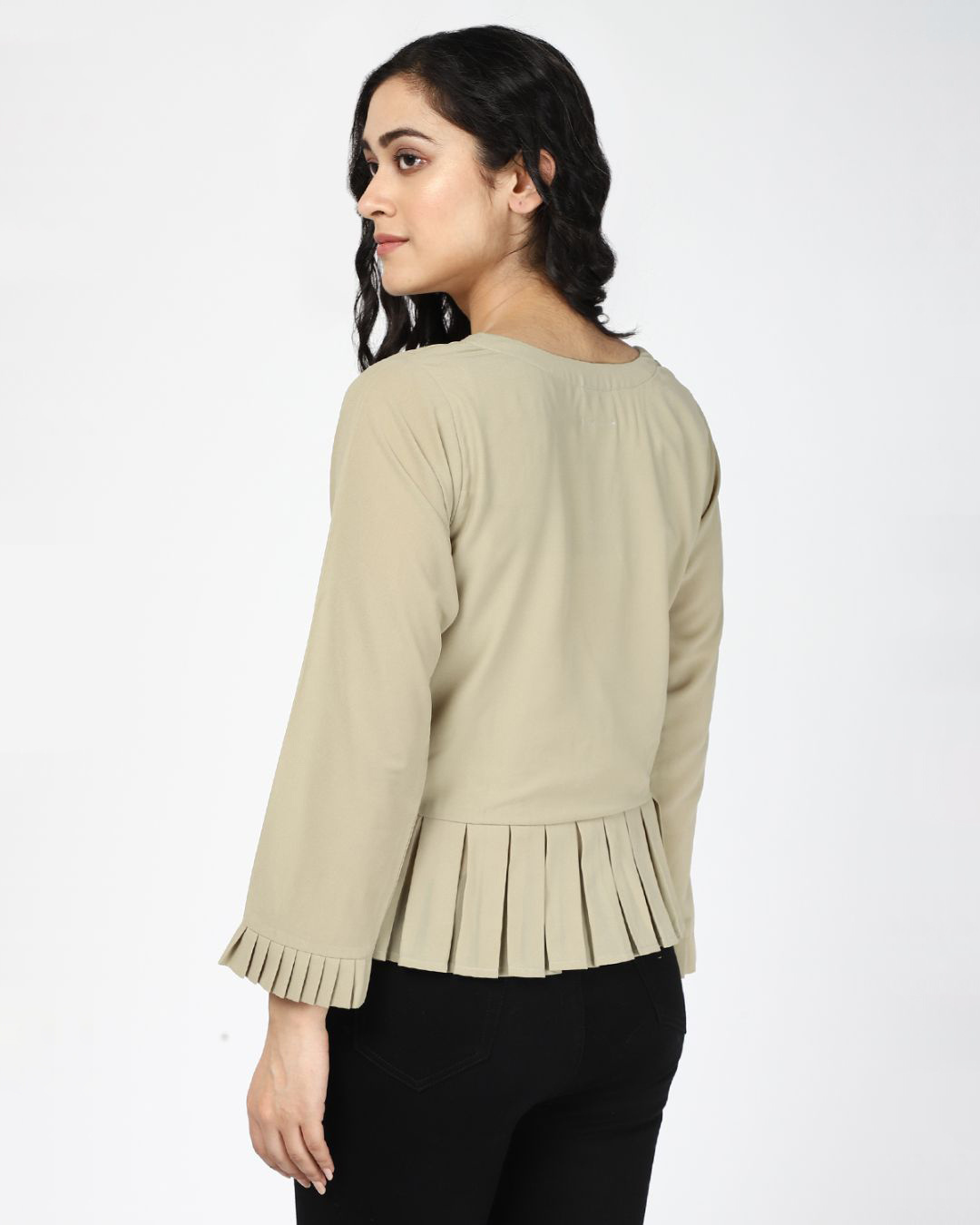 Shop Sage Green Pleated Top-Back