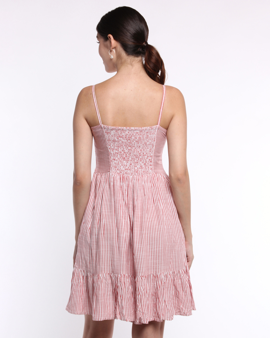 Shop Women's Pink Striped Spaghetti Dress-Back
