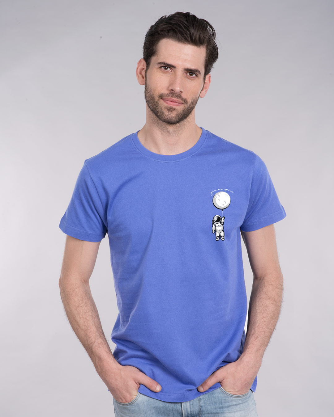 Shop Hanging Astronaut Pocket Half Sleeve T-Shirt-Back