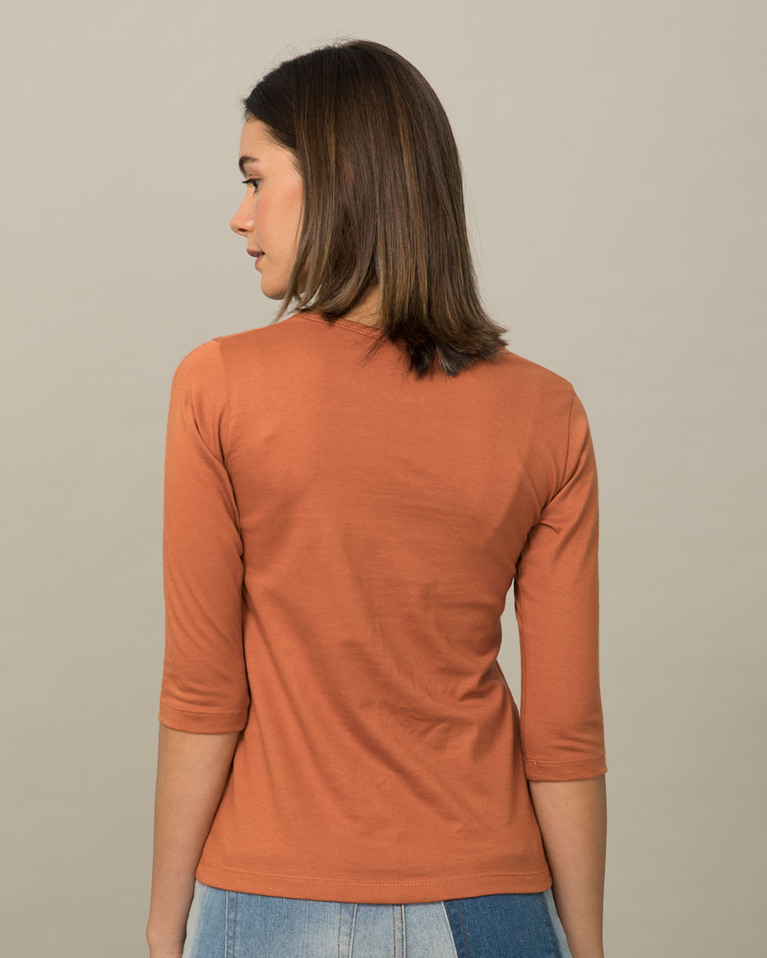 Shop Hangry Bird Round Neck 3/4th Sleeve T-Shirt-Back
