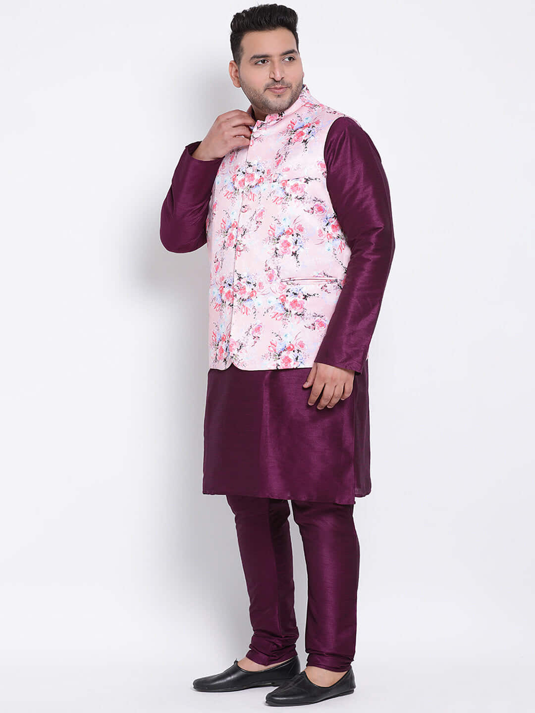 Shop 3 Pics 3pc Kurta Pyjama Nehru-Back