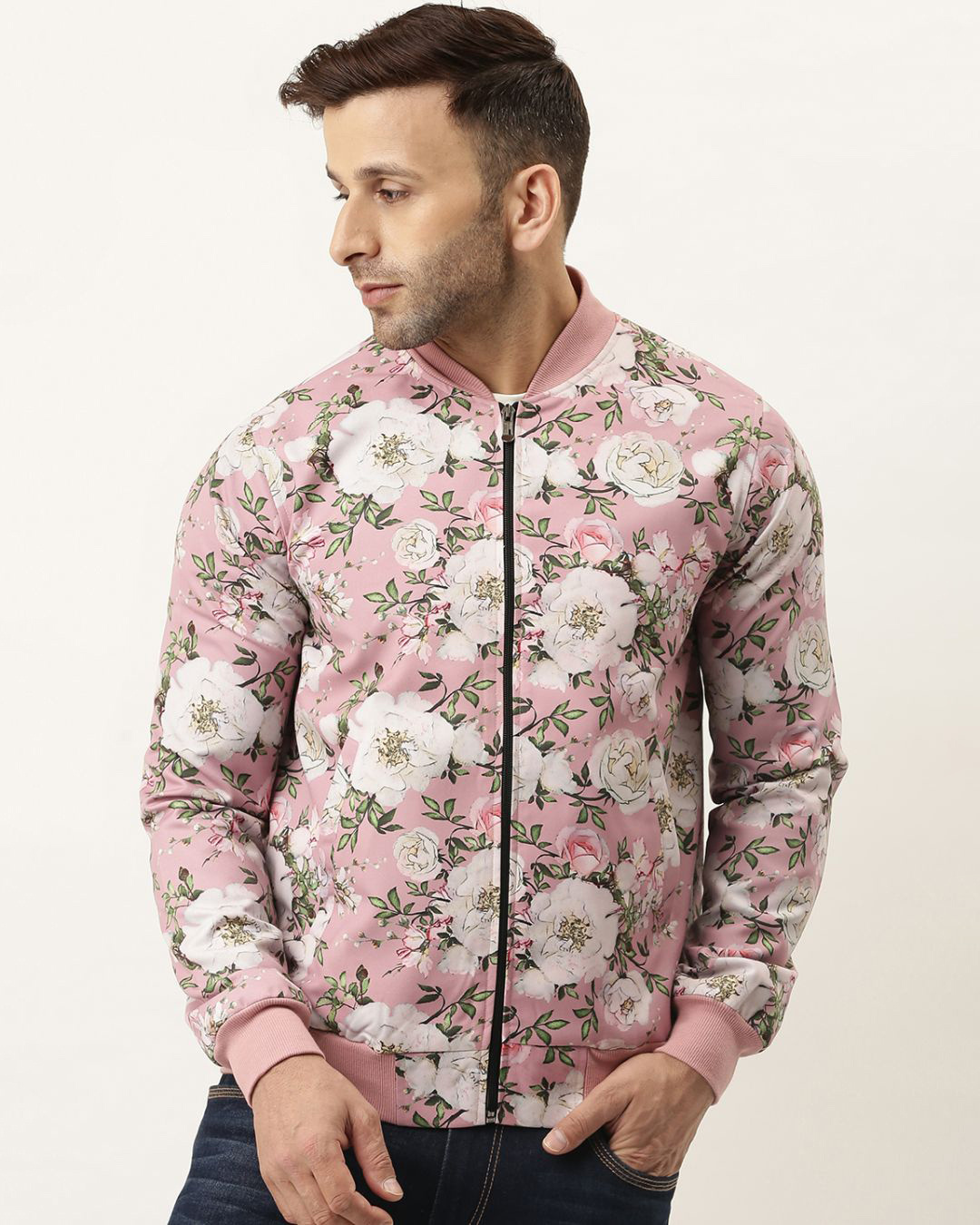 Buy Mens Pink Regular Fit Bomber Jacket For Men Online At Bewakoof 9247