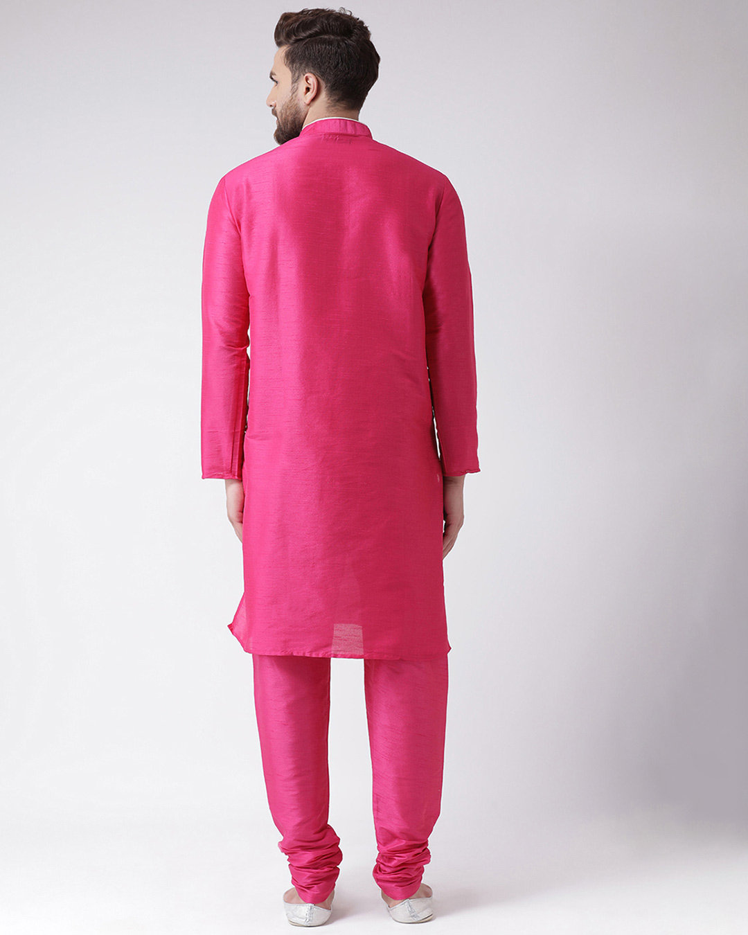 Shop Men's Pink Solid Kurta-Back