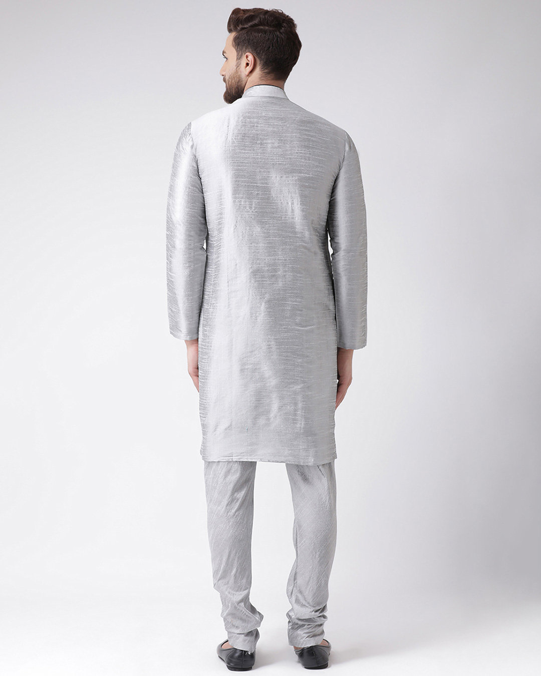 Shop Men's Light Grey Kurta-Back