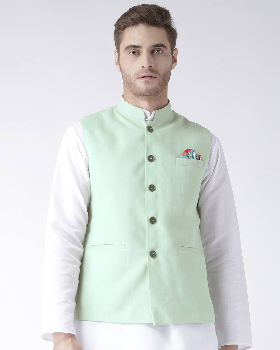 Buy Hangup Solid Casual Nehru Jacket Online at Bewakoof