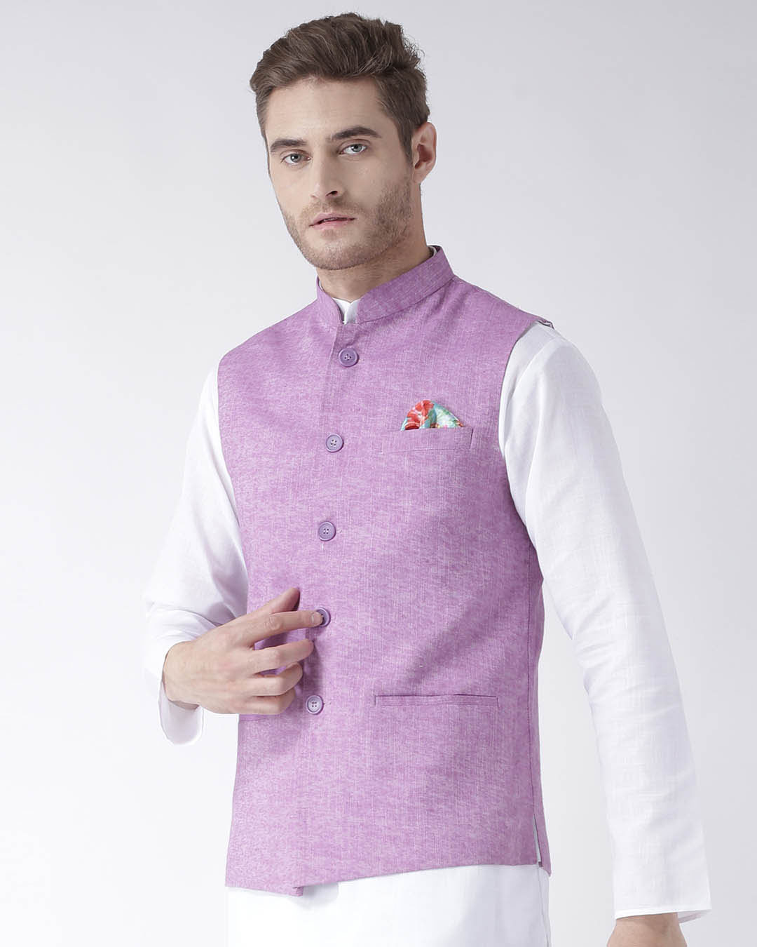 Shop Solid Casual Nehru Jacket-Back
