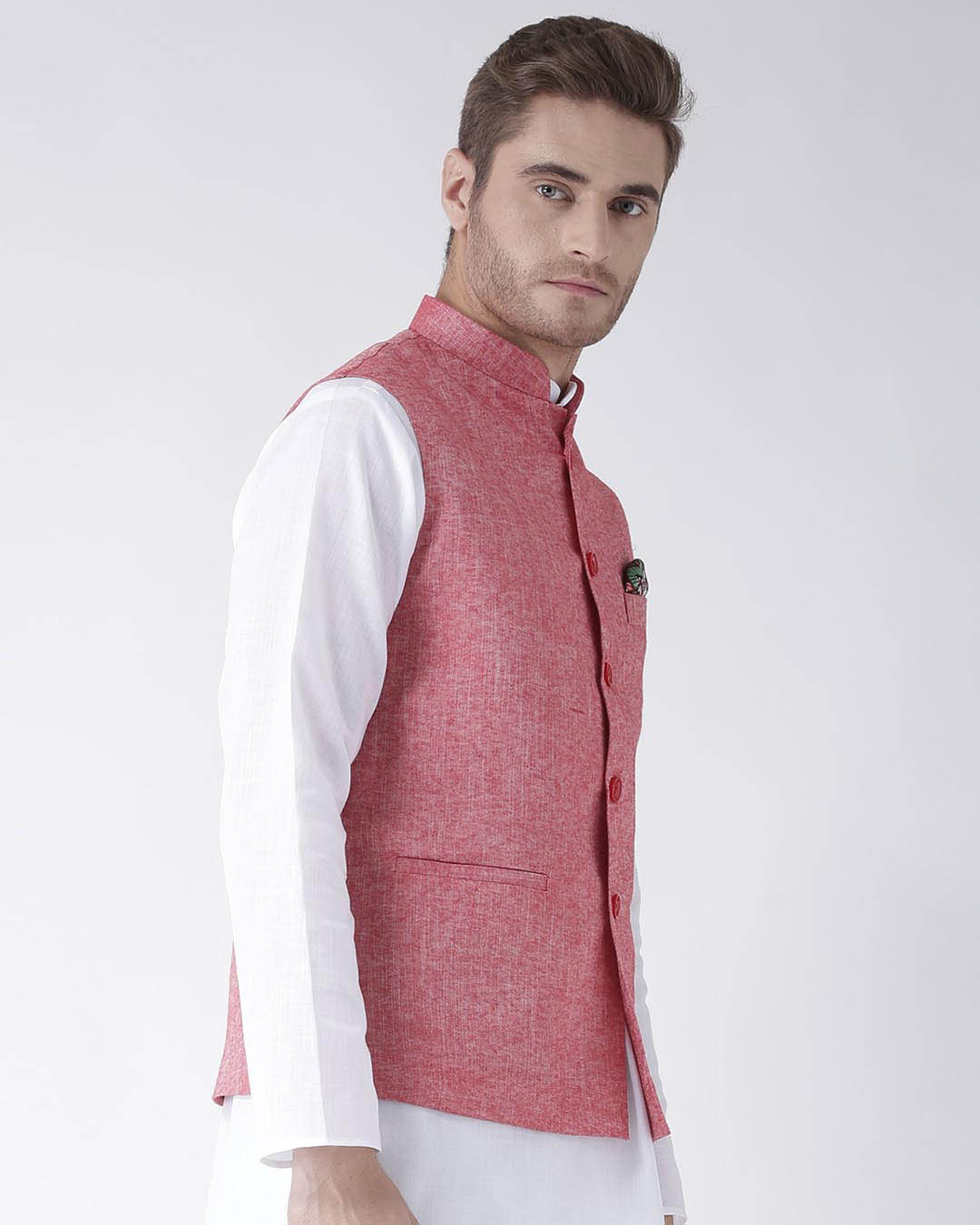 Shop Solid Casual Nehru Jacket-Back
