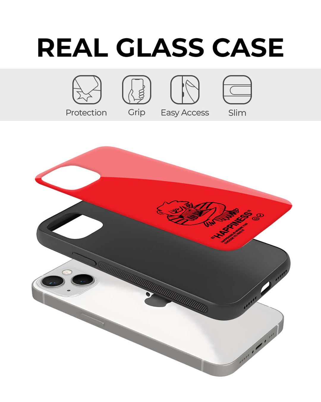 Shop Happiness Premium Glass Cover for Apple iPhone 12 Pro Max-Back