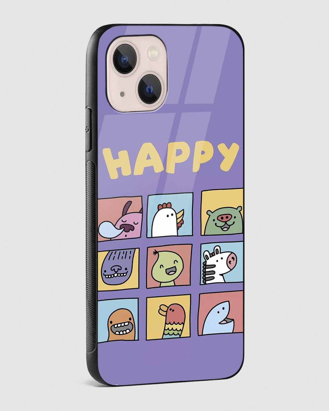 Shop Happy Faces Premium Glass Case for Apple iPhone 15-Back