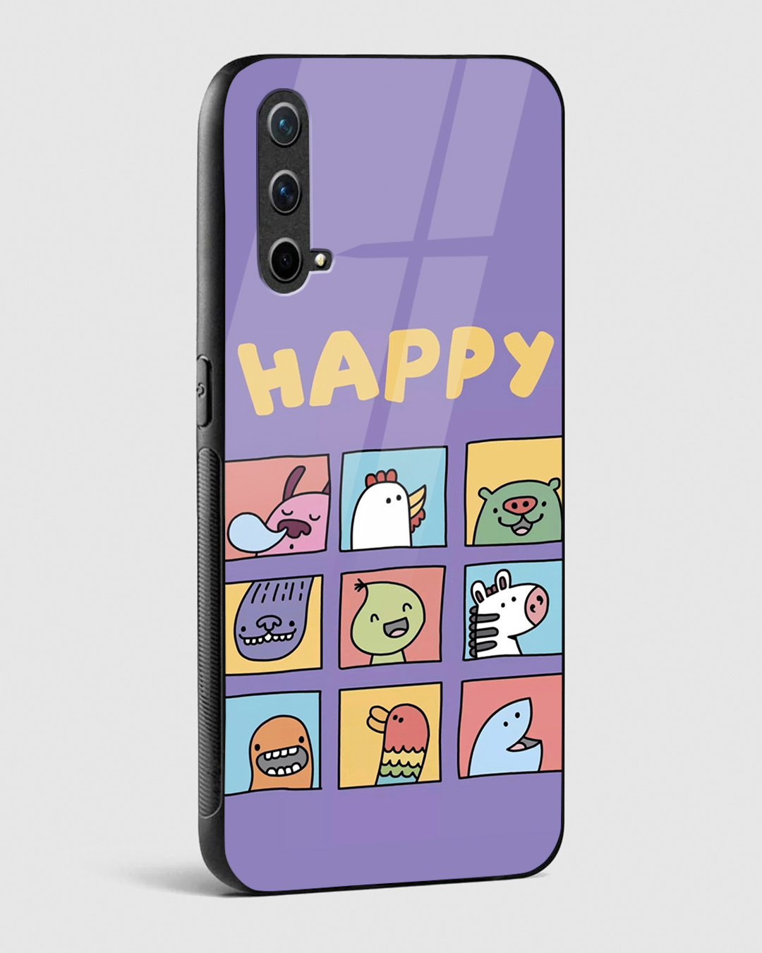 Shop Happy Faces Premium Glass Case for OnePlus Nord CE 5G-Back