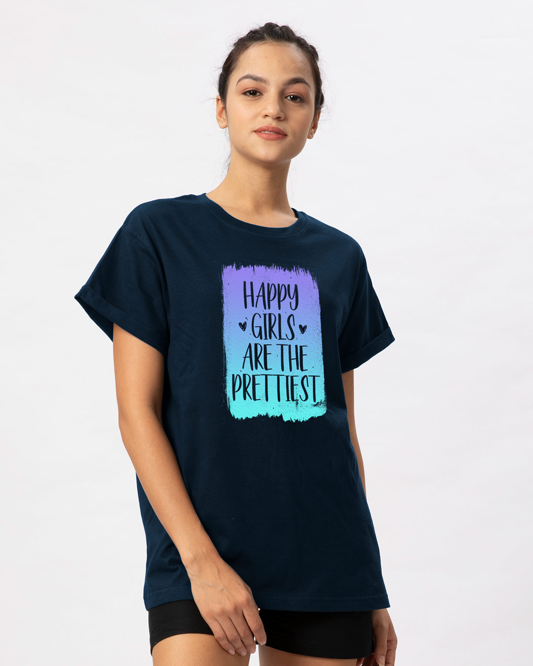Shop Happy Girls Boyfriend T-Shirt-Back
