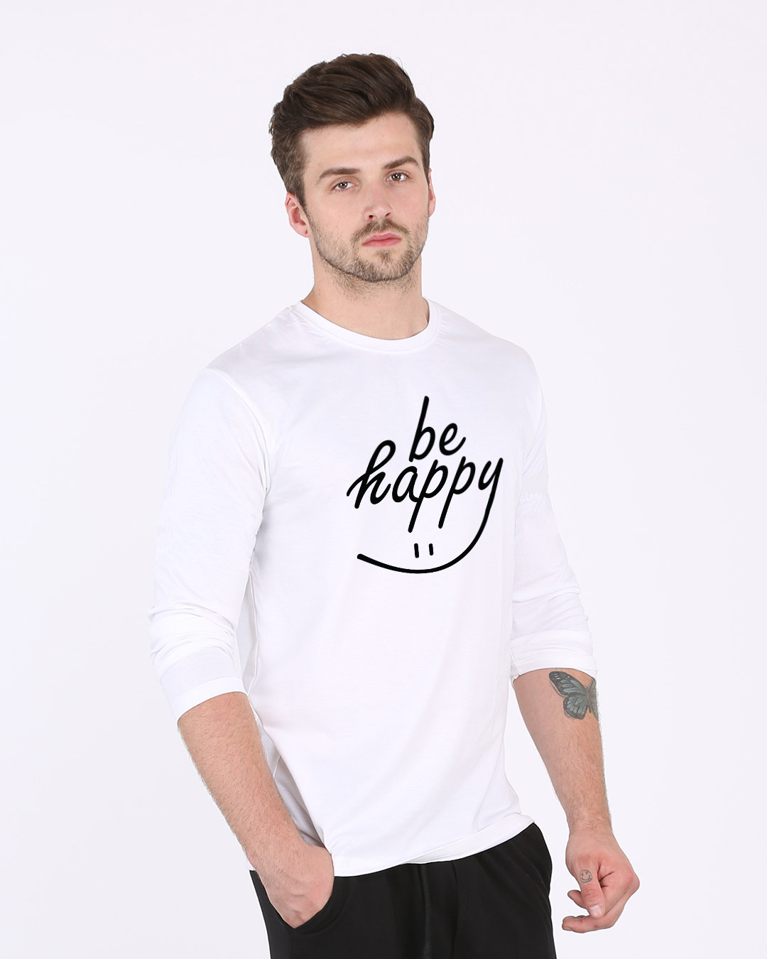 Shop Happy Smiley Full Sleeve T-Shirt-Back