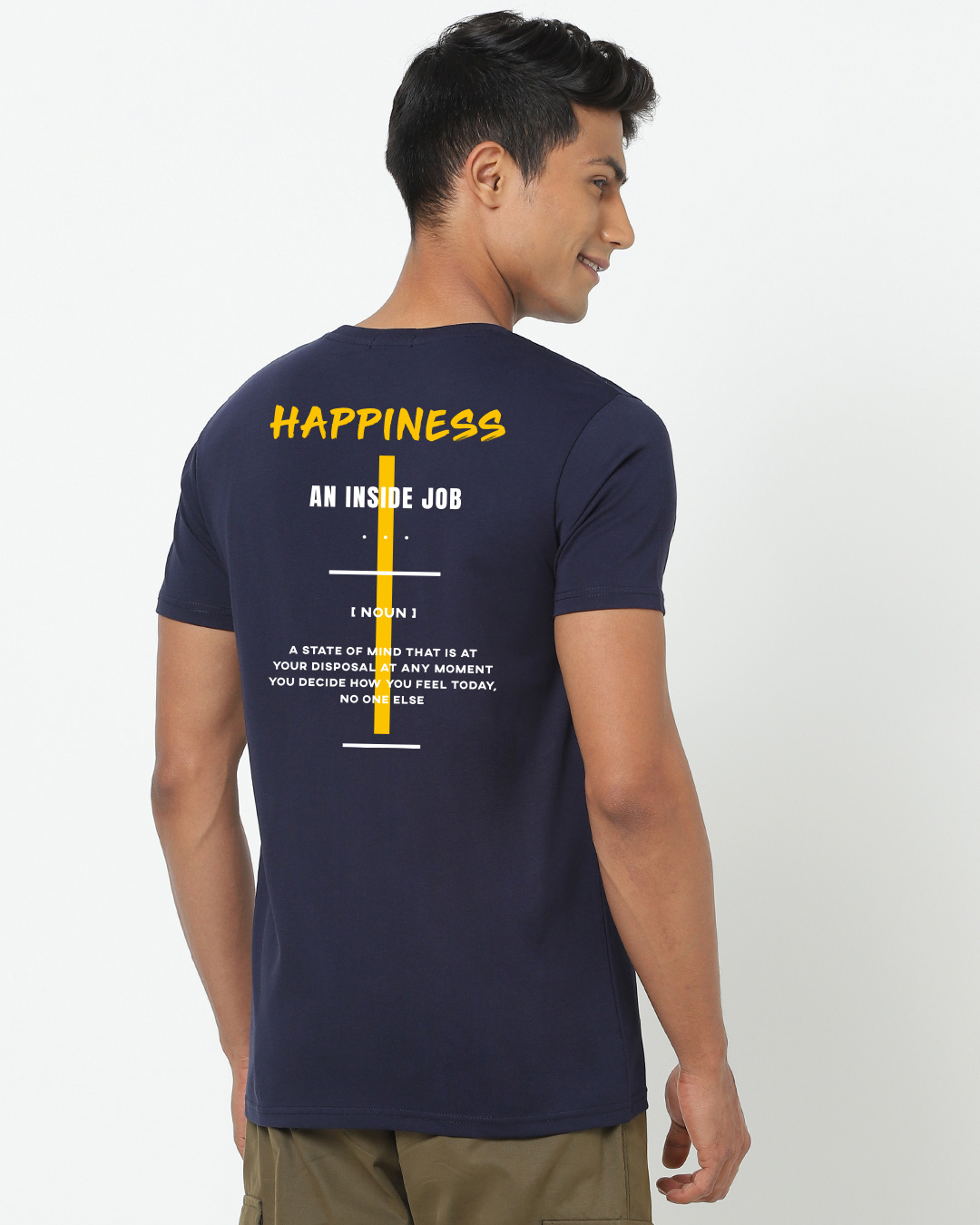 Shop Happy State Half Sleeve T-shirt-Back