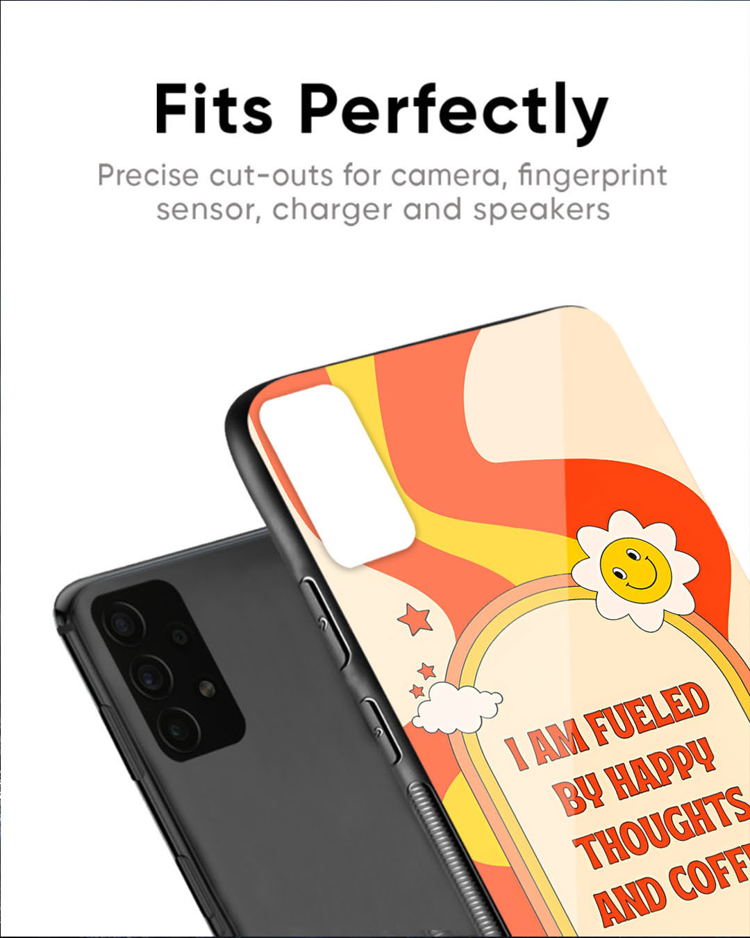 Shop Happy Thought Premium Glass Case for Oppo F25 Pro 5G(Shock Proof, Scratch Resistant)-Back