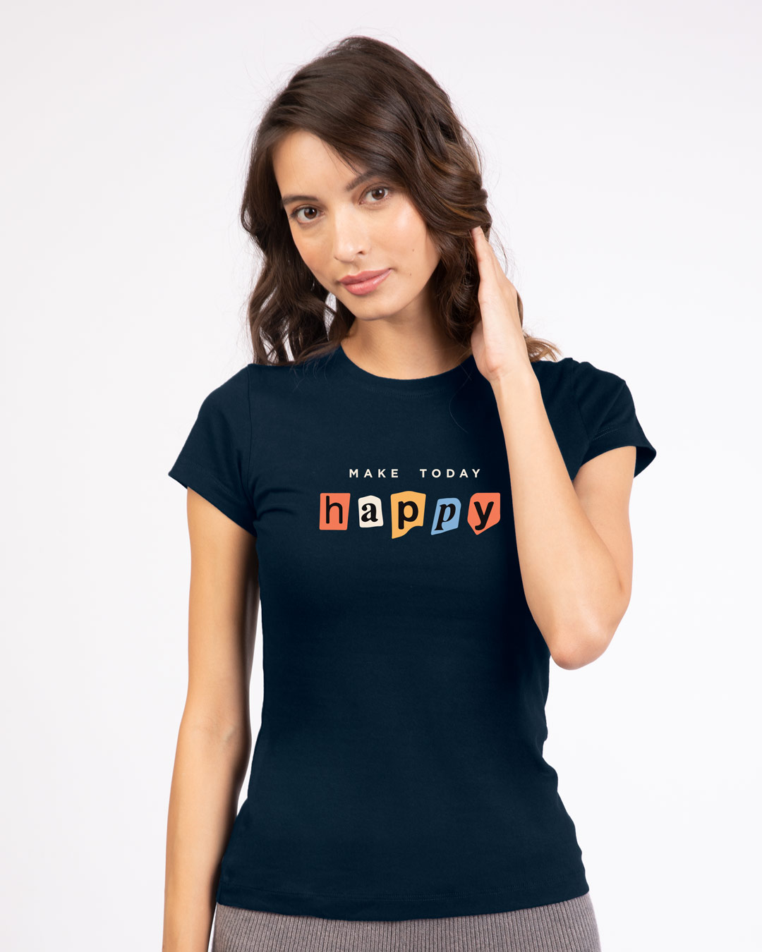 Shop Happy Today Half Sleeve T-Shirt-Back