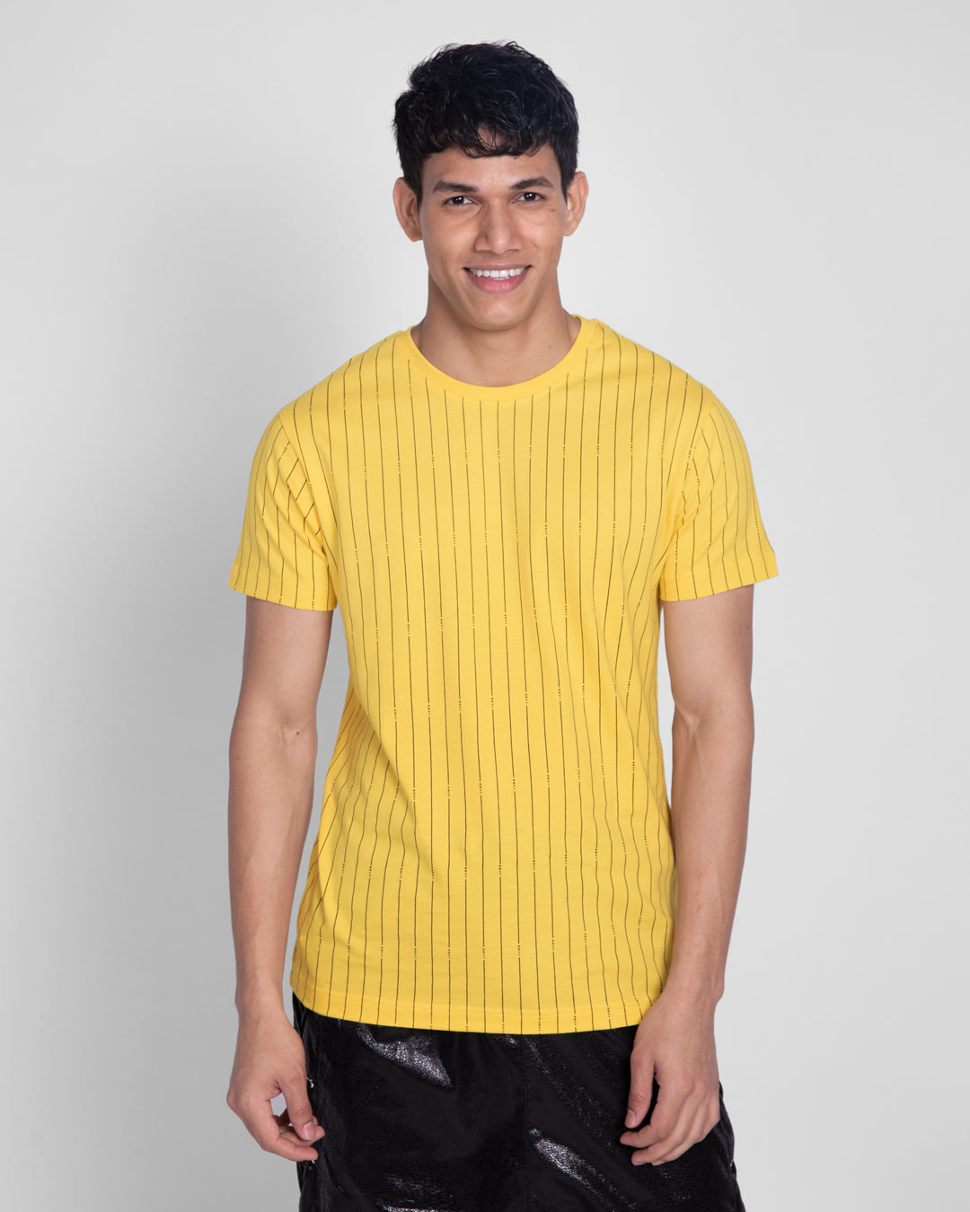 Shop Happy Yellow All Over Printed T-Shirts-Back