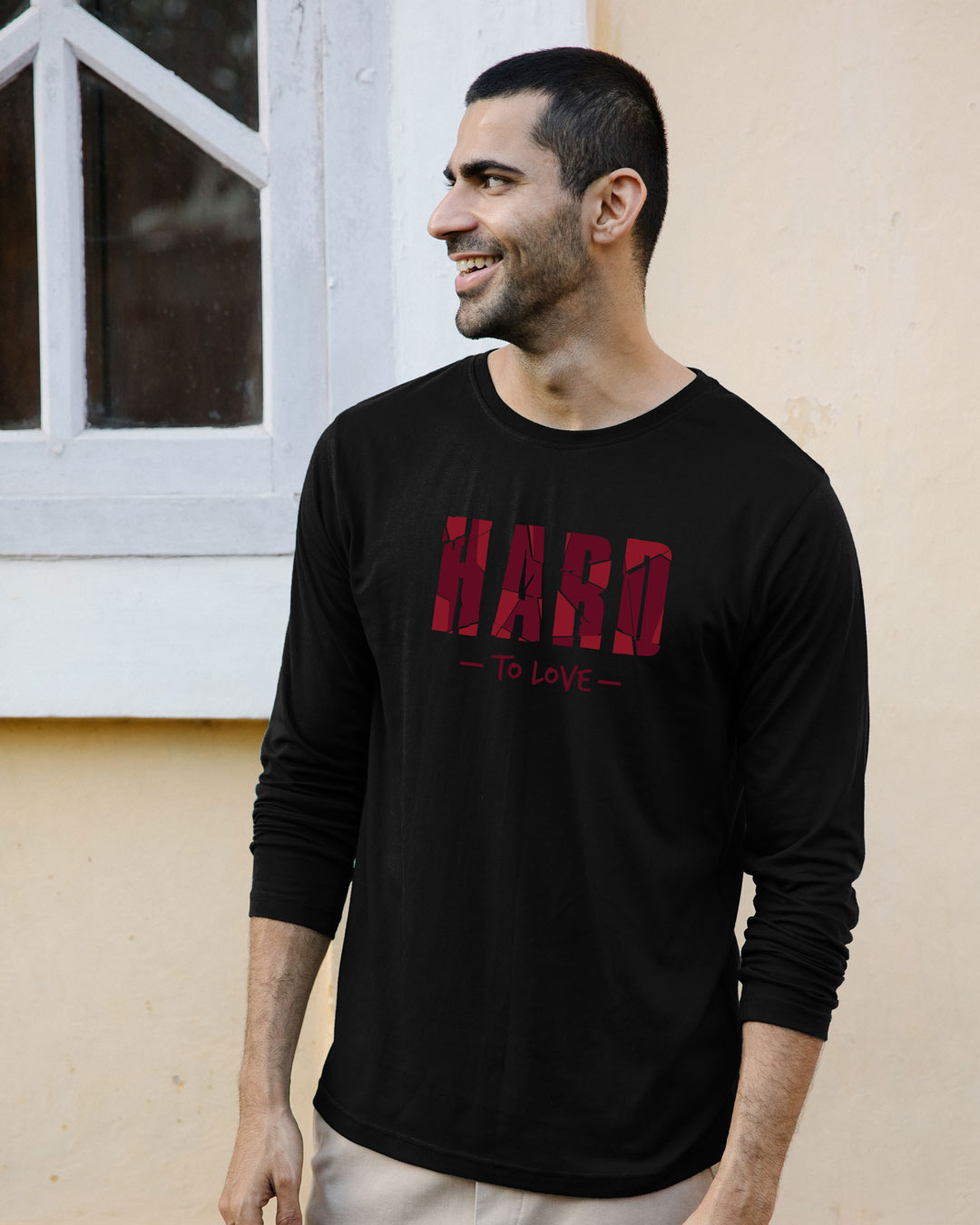 

Hard To Love Full Sleeve T-Shirt Black Men' Printed Full Sleeve T-Shirt Bewakoof.com