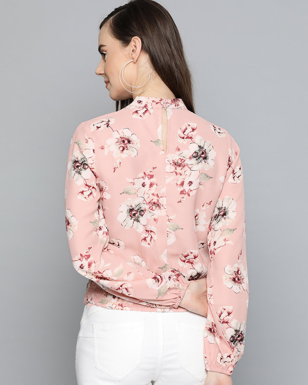 Shop Women's Round Neck Full Sleeve Floral Top-Back