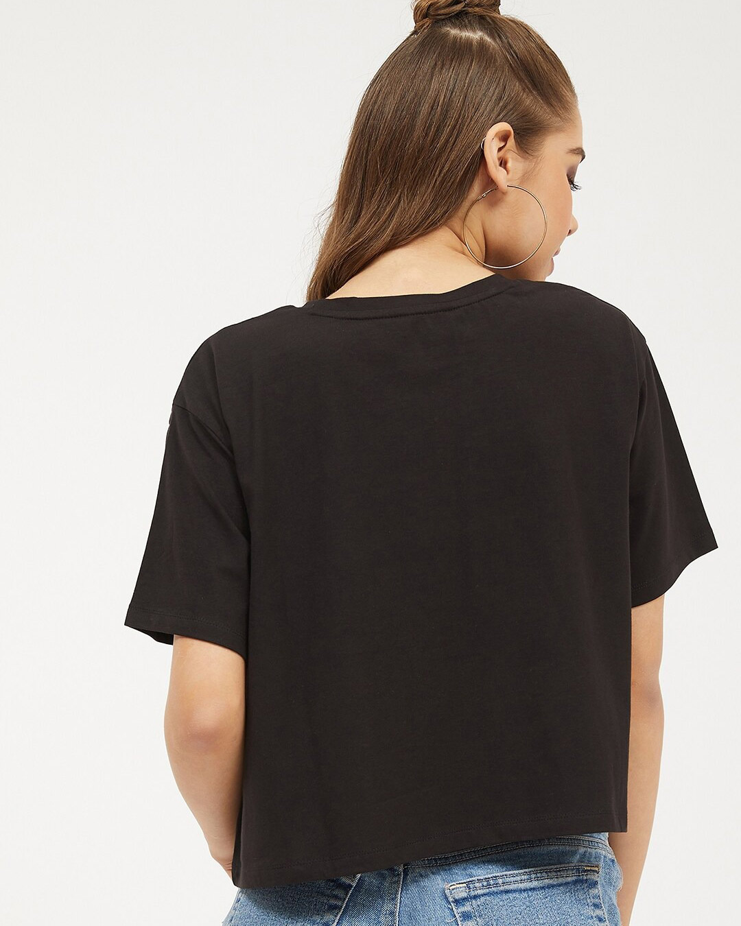 Shop Women's Round Neck Three Quarter Sleeves Printed T-shirt-Back