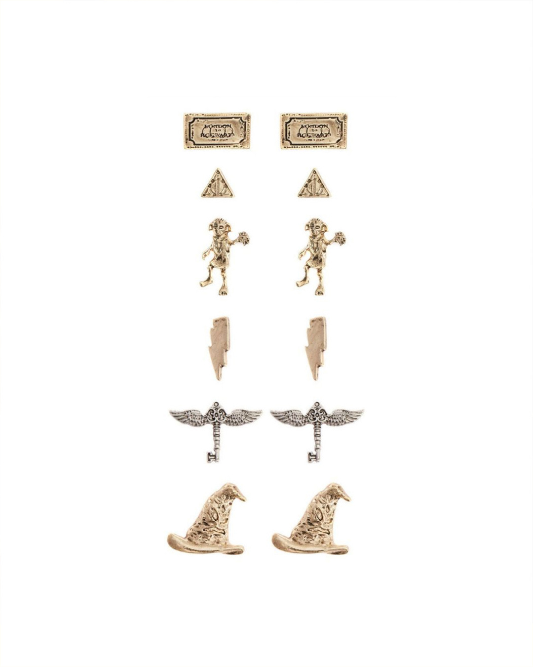 Buy Harry Potter Women's Gold Dobby Earrings (Set of 6) Online in India