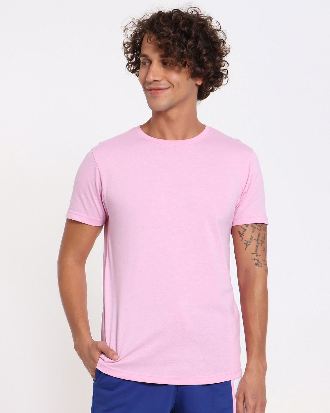 Shop Hashtag Pink Half Sleeve T-Shirt-Back