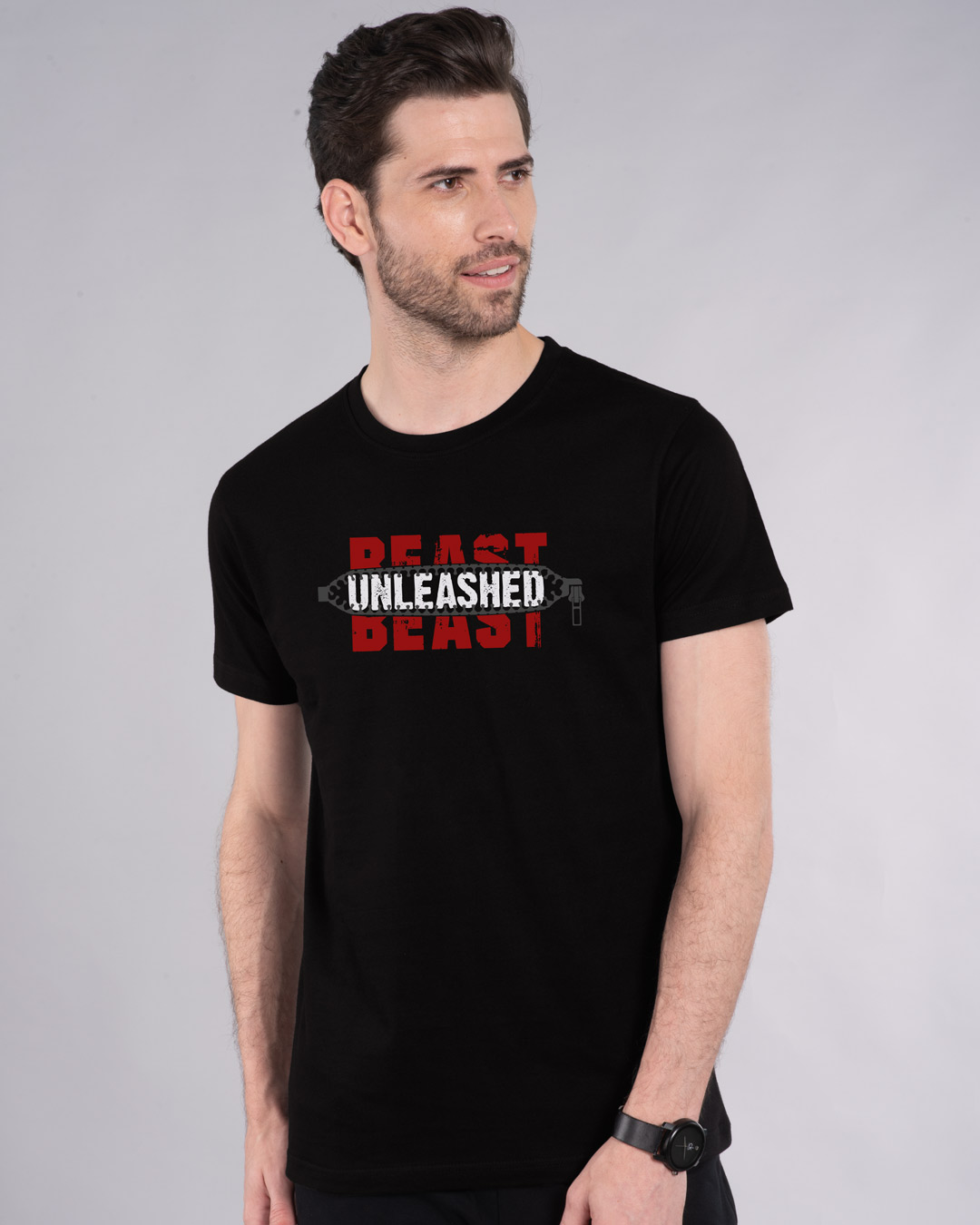 Shop Hbeast Unleashed Half Sleeve T-Shirt-Back