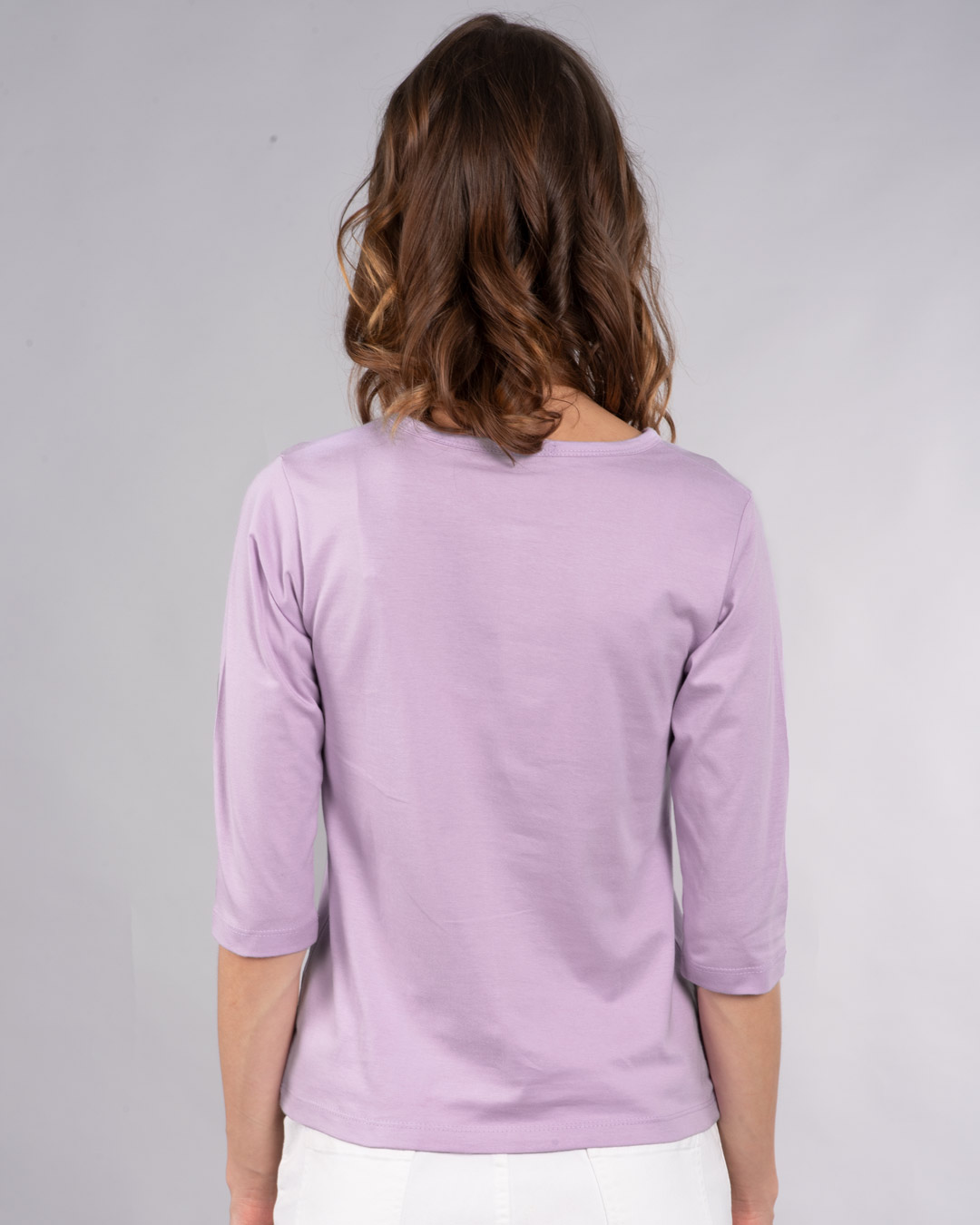 Shop Headphone Girl Round Neck 3/4th Sleeve T-Shirt-Back