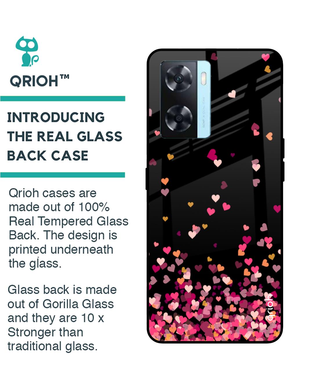 Shop Heart Rain Fall Printed Premium Glass Case For OnePlus Nord N20 SE (Shock Proof,Scratch Resistant)-Back
