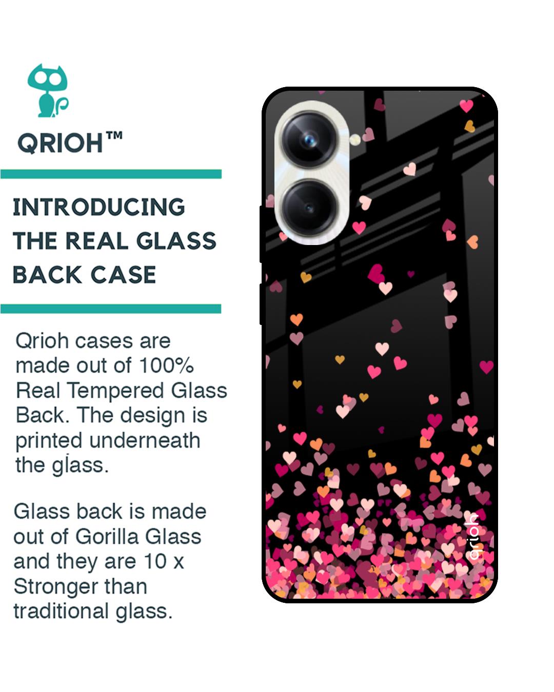 Shop Heart Rain Fall Printed Premium Glass Case For Realme 10 Pro 5G (Shock Proof,Scratch Resistant)-Back