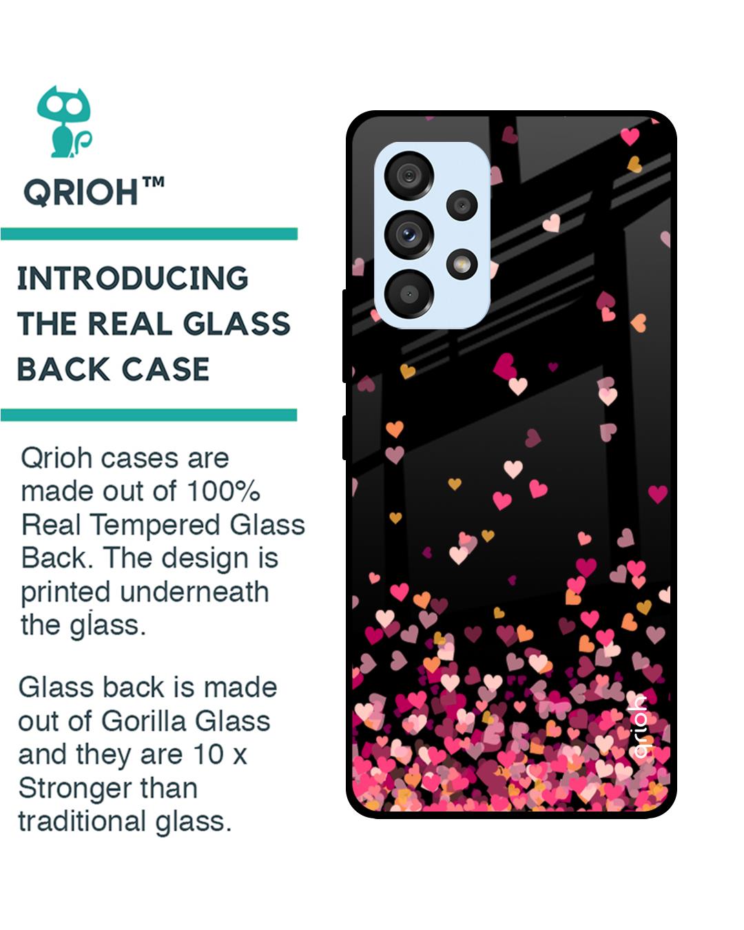 Shop Heart Rain Fall Printed Premium Glass Cover For Samsung Galaxy A53 5G (Shock Proof , Lightweight)-Back