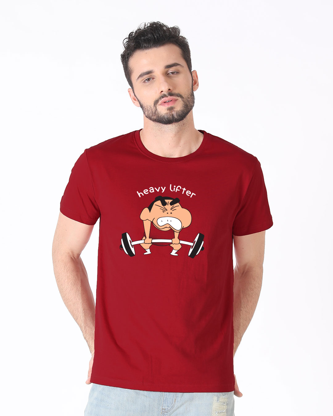 Shop Heavy Lifter Shinchan Half Sleeve T-Shirt (SHL)-Back