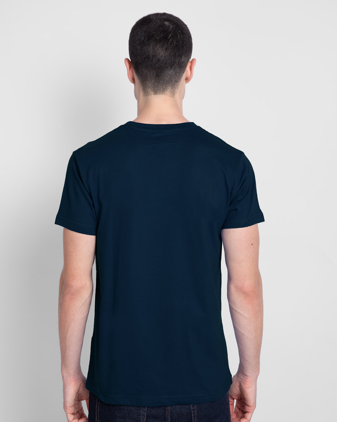 Shop Men's Blue Hell No Monday Typography T-shirt-Back